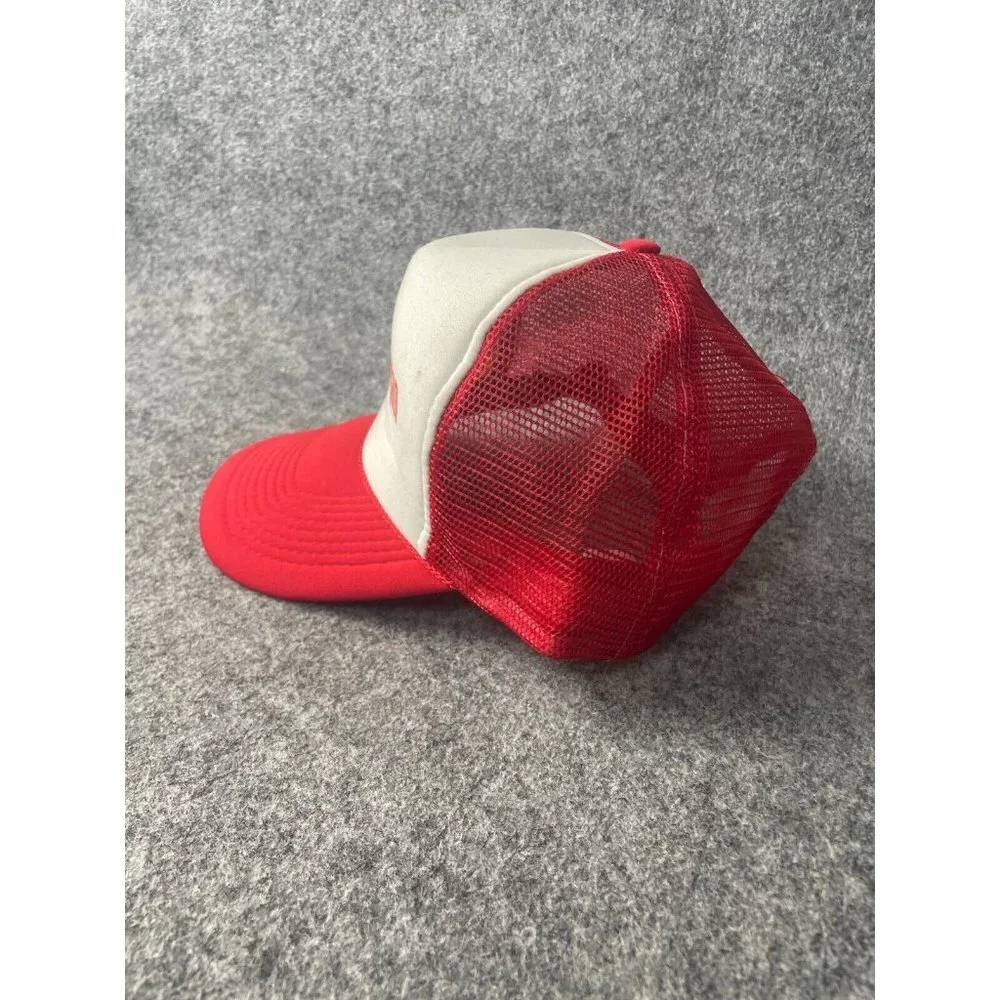 Vintage Nissun Captain Morgan Trucker Hat Adult Adjustable Red White Mesh Back